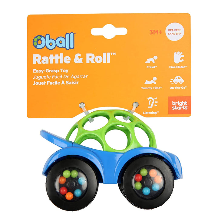 Kids2 Bright Starts Oball Rattle & Roll Sports Race Car Toy Push and Go Vehicle