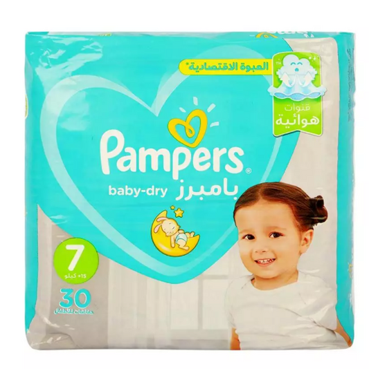 Pampers Baby Dry Diapers Size 7 30's