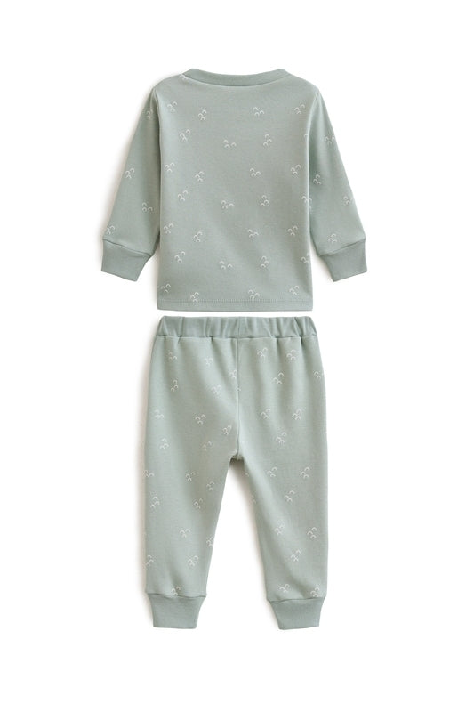 Loom Knits Pijama Set - Gray/Green