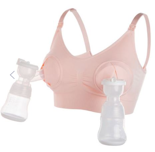 Hands Free Pumping & Nursing Bra - Pink (Unpadded)