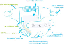 Pure Born Organic Bamboo Diapers #2 32's