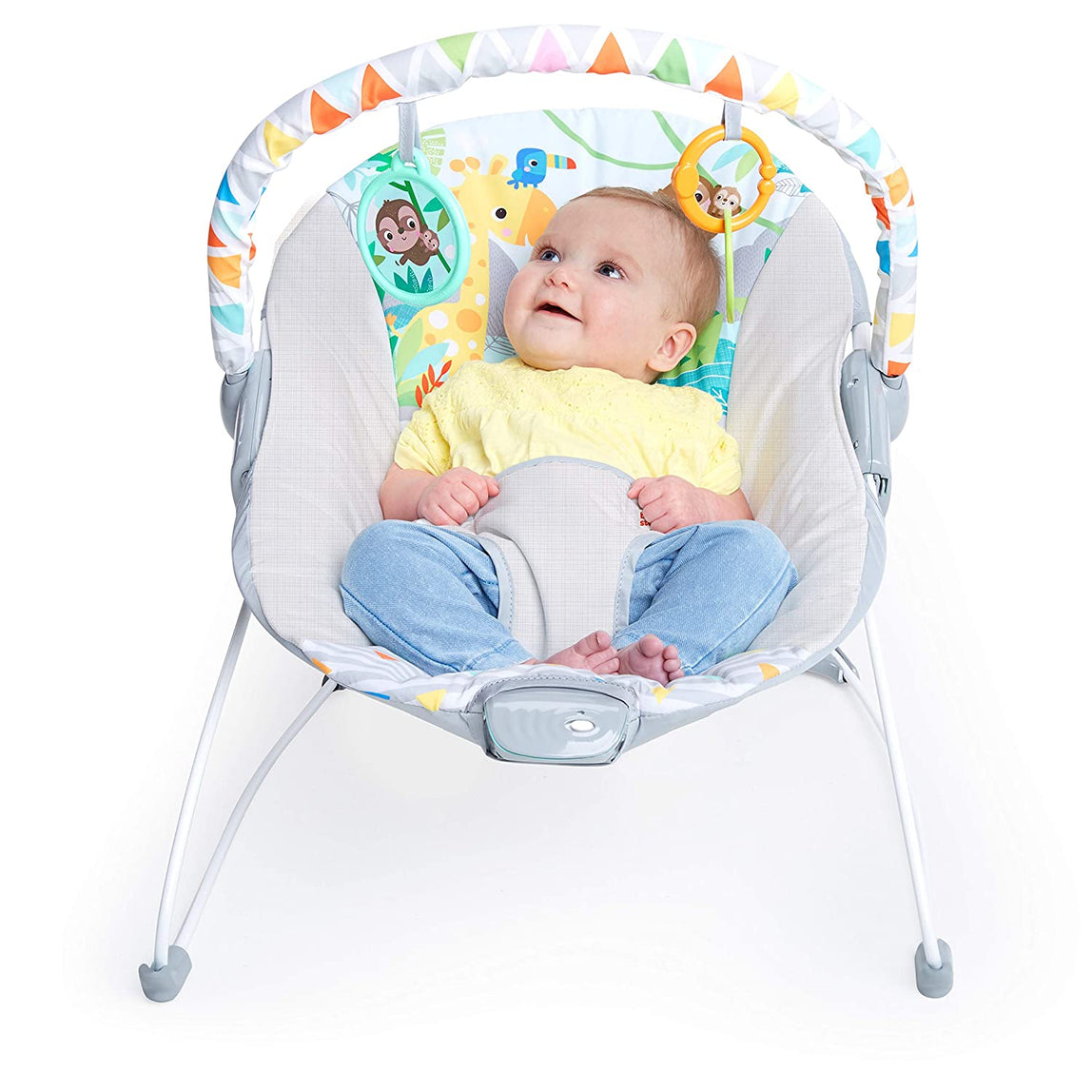 Bright Starts Safari Fun Vibrating Bouncer - MamaApp