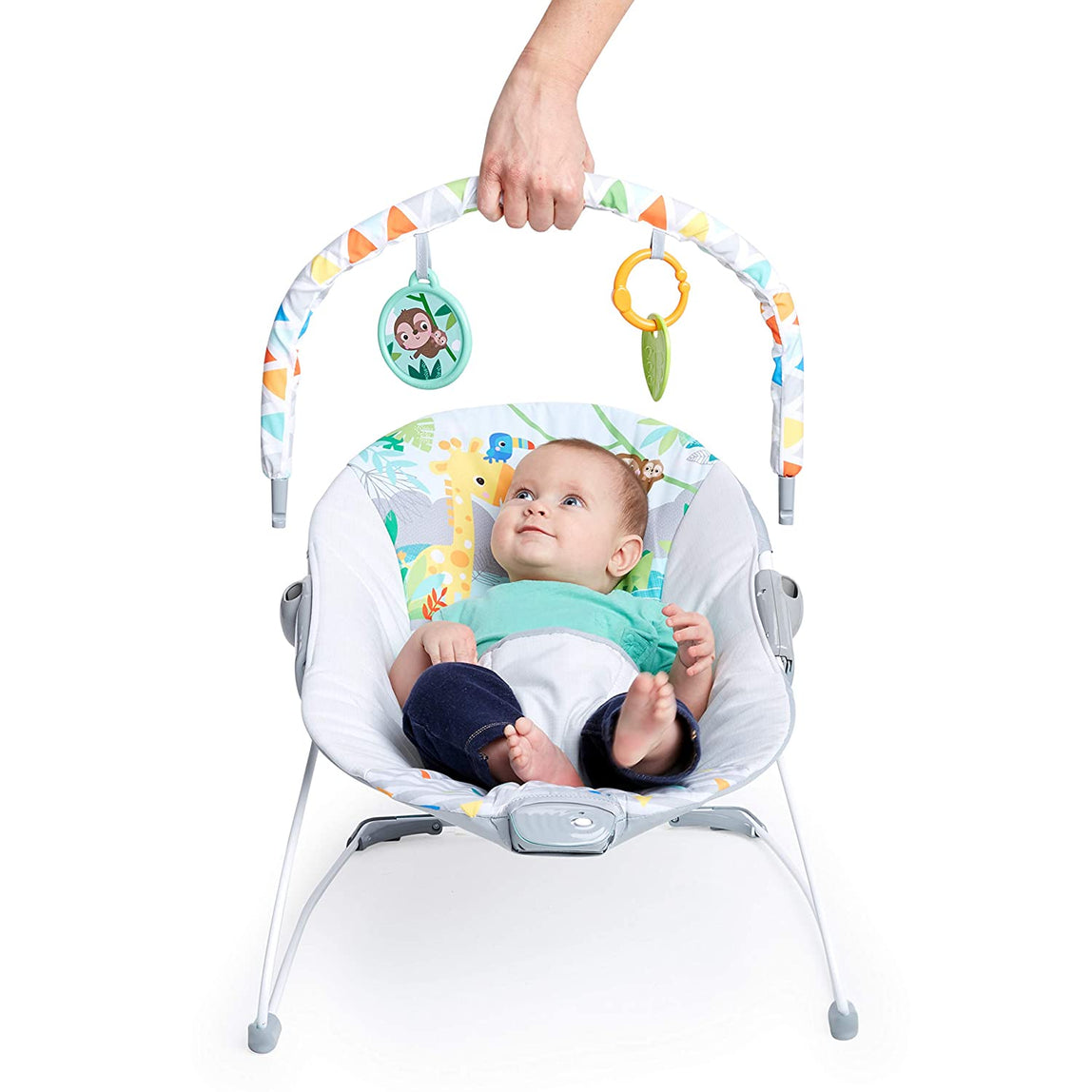 Bright Starts Safari Fun Vibrating Bouncer - MamaApp