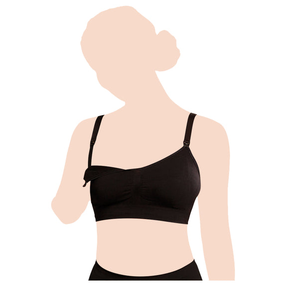 Carriwell Seamless Original Maternity & Nursing Bra - Black - MamaApp