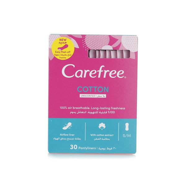 Carefree Cotton Single Wrapped Unscented Pantyliners