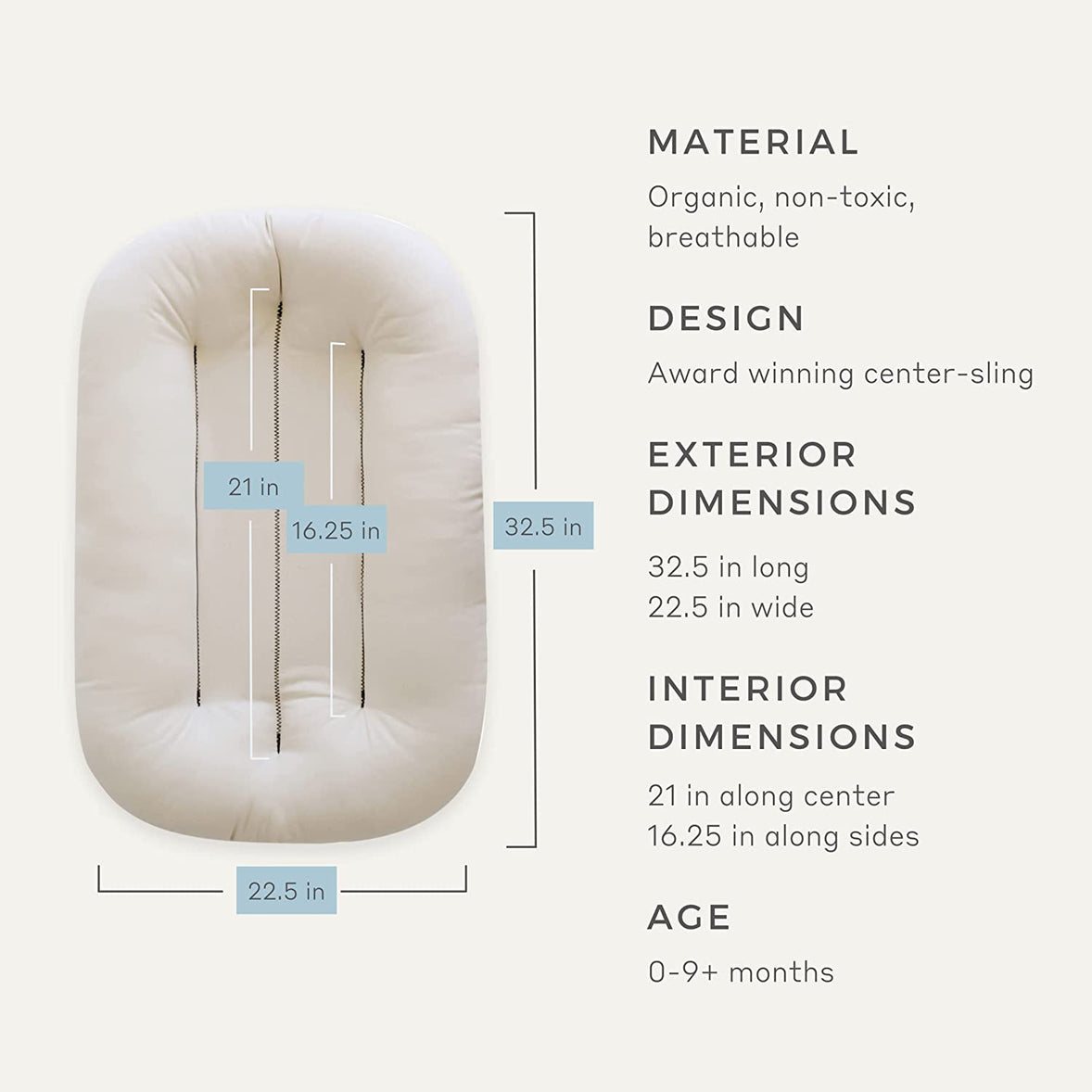 Snuggle Me Organic Bare Infant Lounger