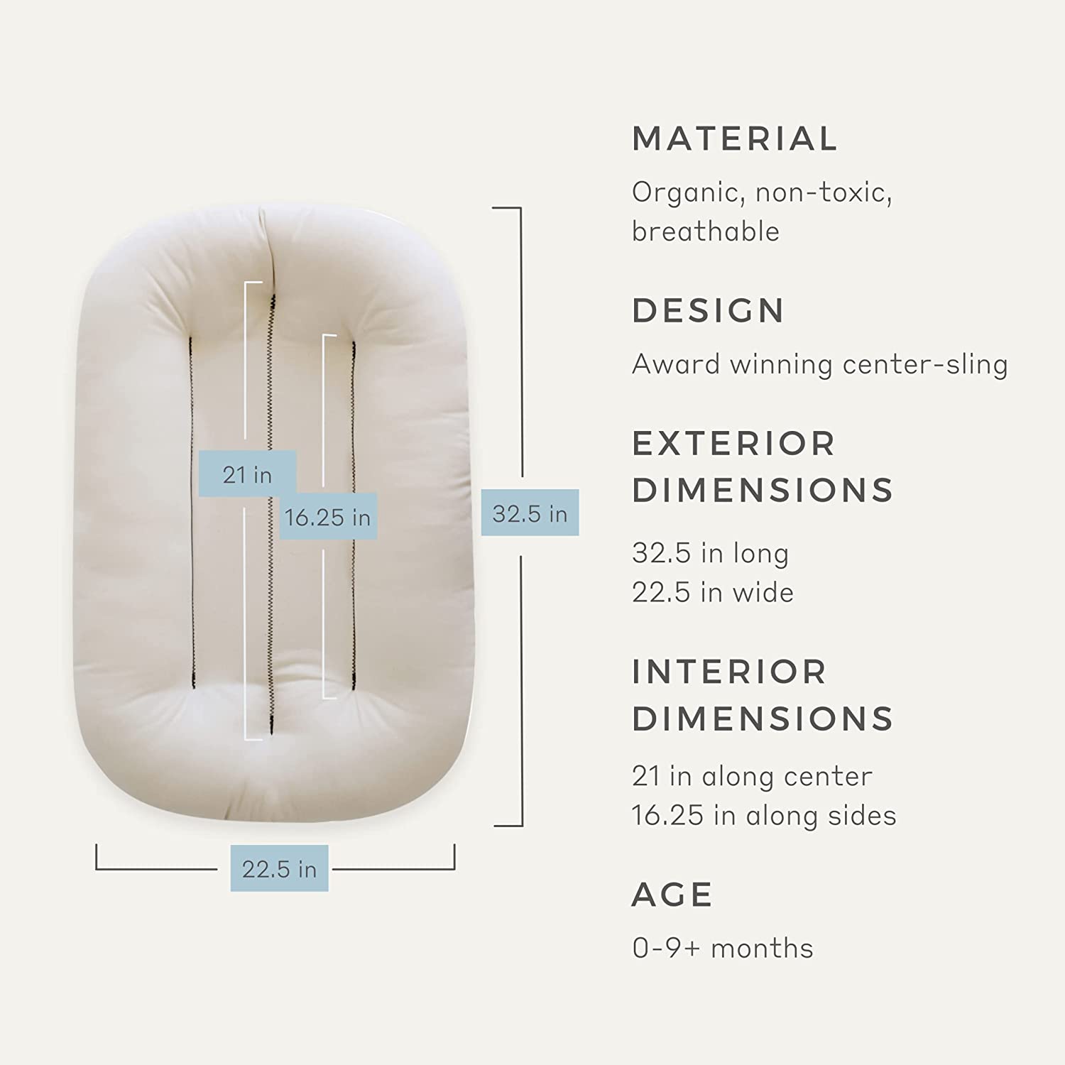 Snuggle Me Organic Bare Infant Lounger