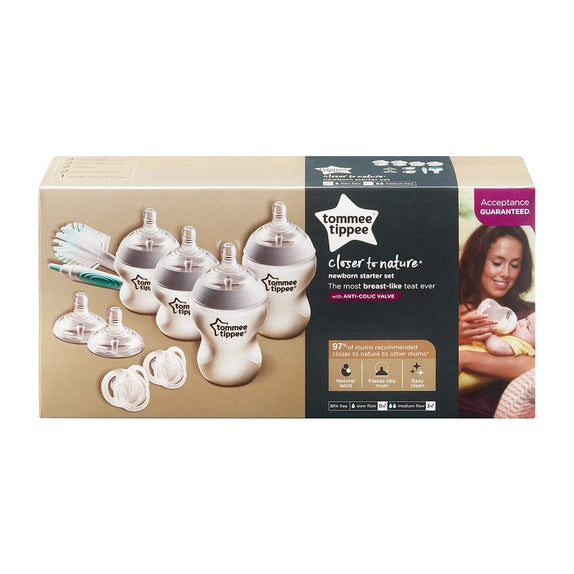 Tommee Tippee Closer To Nature Newborn Starter Set Glass Feeding Bottle  - Clear - MamaApp