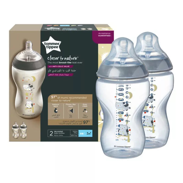 Tommee Tippee Closer to Nature Feeding Bottle, 340ml x 2