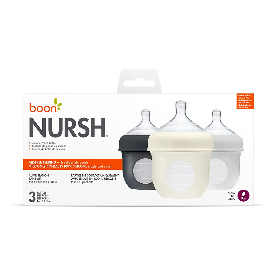 Tomy Boon Nursh Silicone Pouch Bottles (3 Pack) - MamaApp