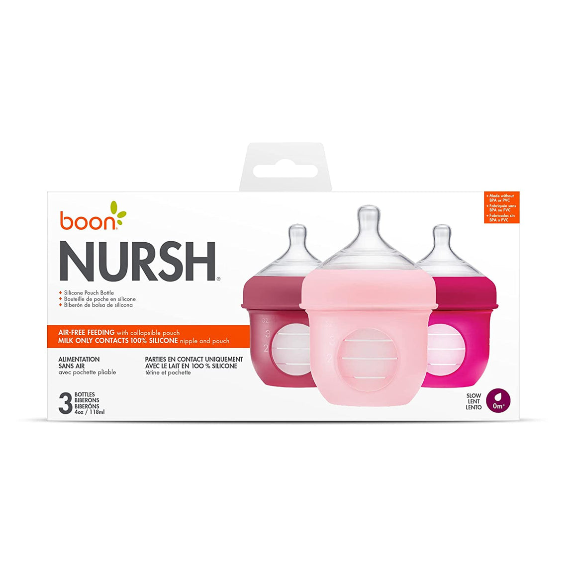 Tomy Boon Nursh Silicone Pouch Bottles (3 Pack) - MamaApp