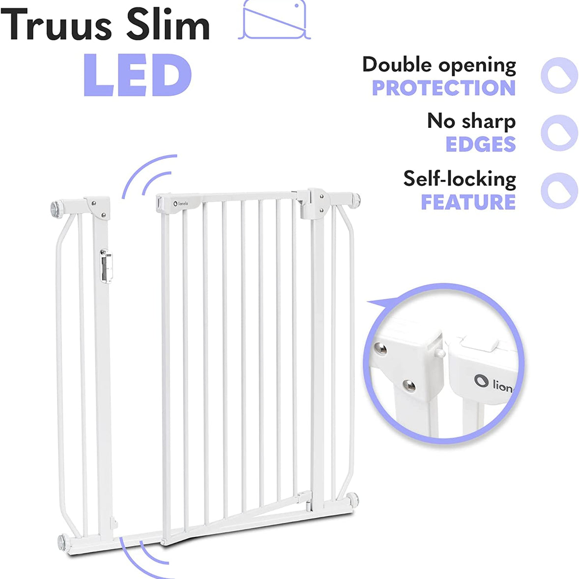Lionelo Truus Slim Led Baby Gate