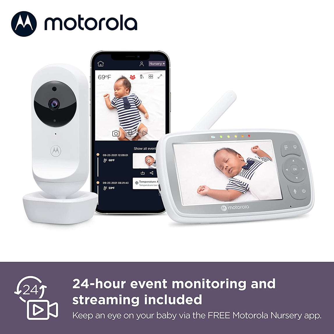 Motorola 4.3" Wi-fi Video Baby Monitor VM44 Connect - MamaApp
