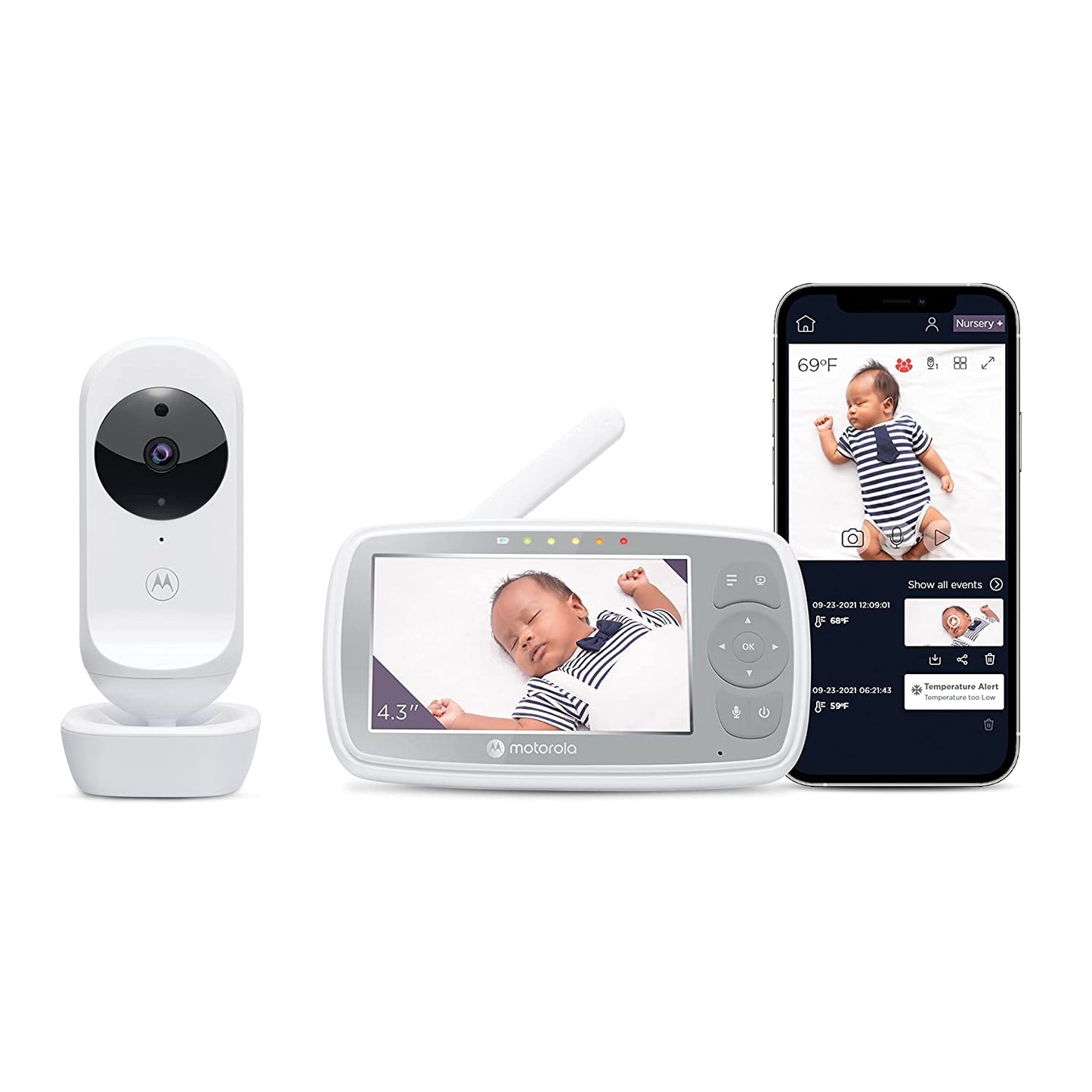 Motorola 4.3" Wi-fi Video Baby Monitor VM44 Connect