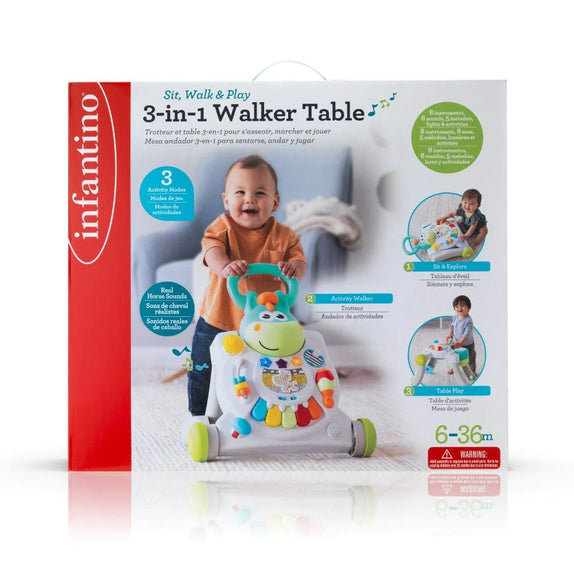 Infantino Sit, Walk & Play 3-In-1 Walker Table - MamaApp