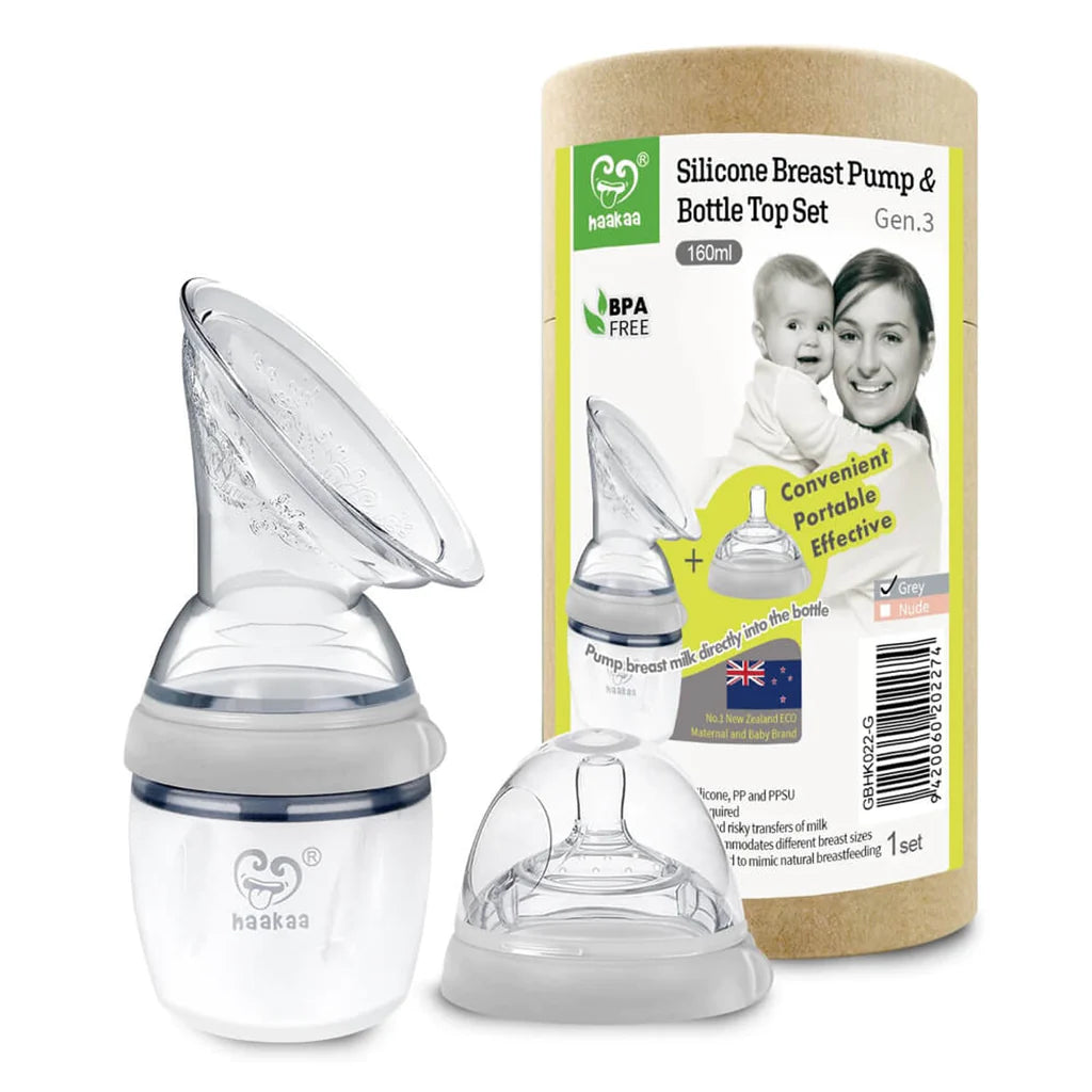 Haakaa Gen. 3 160ml Silicone Breast Pump & Bottle Top Set